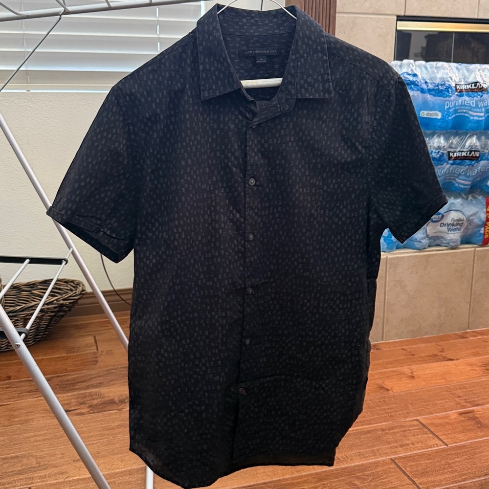 John Varvatos Charcoal Patterned Shirt